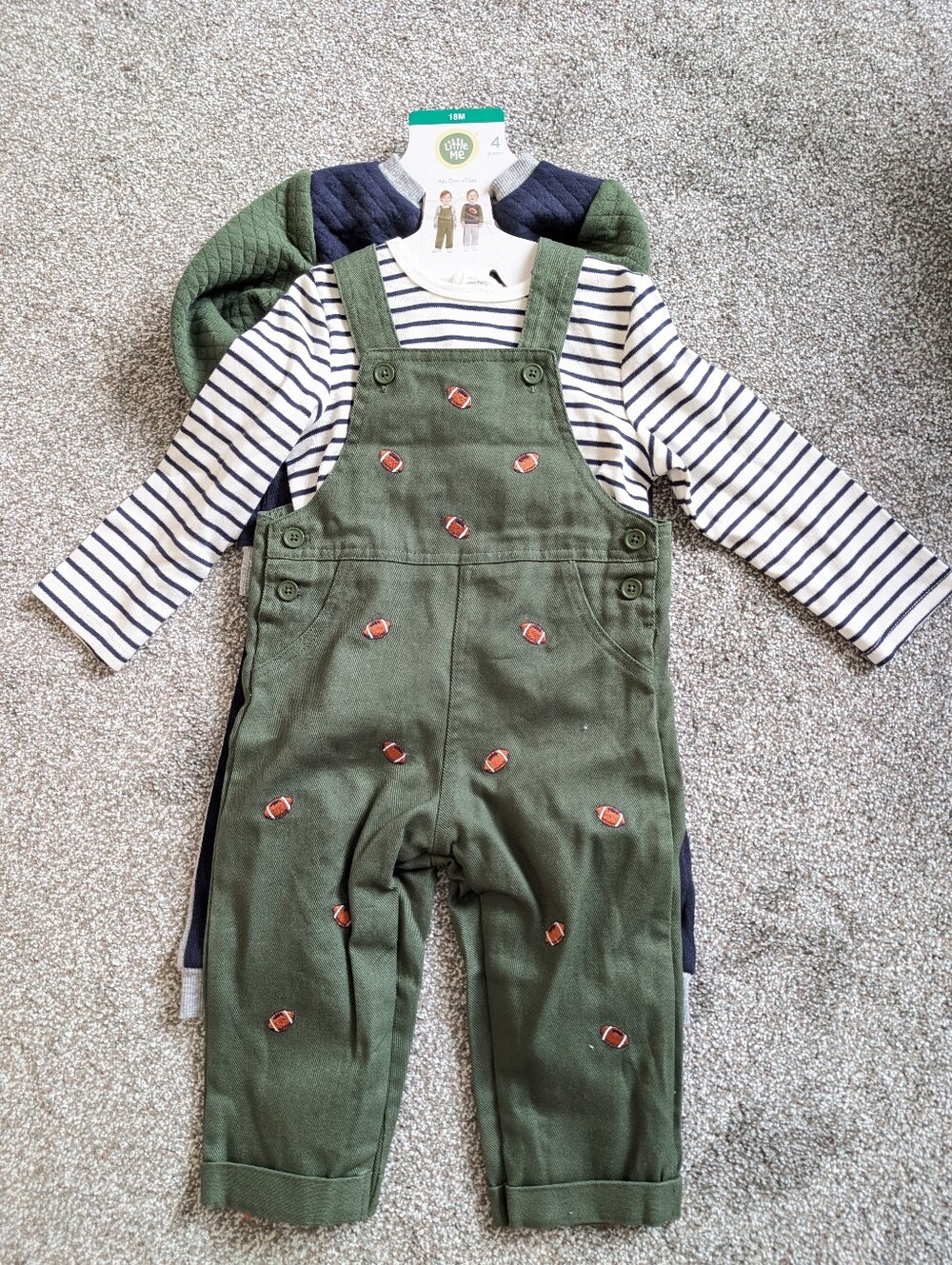 Little Me Football Toddler Boys 4-piece Cotton Set Size 18 Months